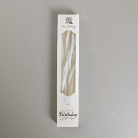 Dortové svíčky zakroucené bílo-stříbrné 6ks