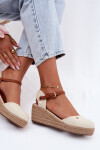 Dámské sandály Espadryle na platformě Wrangler 20261087-99Q Béžové 40