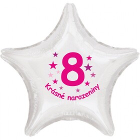 Krásné 8. narozeniny fóliový balónek hvězda pro holky Balonky.cz Krásné 8. narozeniny fóliový balónek hvězda pro holky Balonky.cz