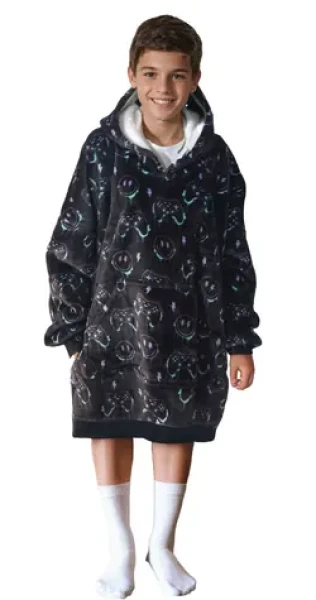 Cozy Noxxiez CH340 PC hráč potisk - hřejivá televizní mikinová deka s kapucí pro děti 7 - 12 let (20-CH340)