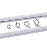 Elenys stříbrné peckové náušnice se zirkonem Clarity Průměr zirkonu: 6 mm