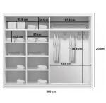 Šatní skříň Ska A4 - šířka 200 cm - Čokoláda/ Bílá Barva korpusu: Čokoláda, Rozměry: 200 cm, Dveře: Bílé