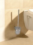 AQUALINE - SAMBA WC štětka závěsná, mléčné sklo, chrom SB108
