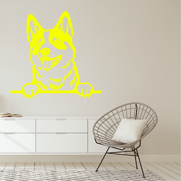 Samolepka Akita Inu Barva: žlutá, Velikost: 60 x 58 cm