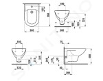 Laufen - Pro Závěsný bidet, 560x360 mm, 1 otvor pro baterii, s LCC, bílá H8309514003041