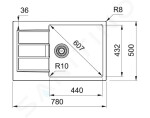 FRANKE - Sirius 2.0 Tectonitový dřez S2D 611-78 XL, 780x500 mm, černá 143.0617.613