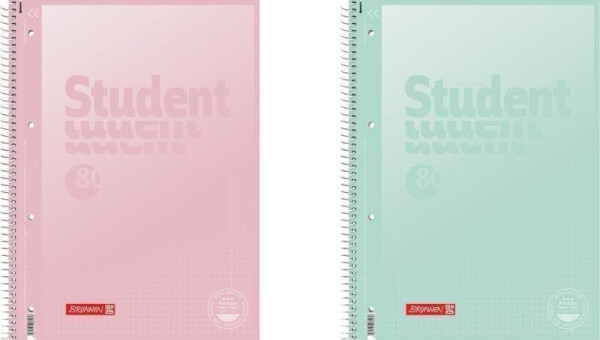 Brunnen student blok pastel A4 - čtvereček, 80 listů, růžový/zelený