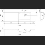 MEXEN/S - Orio koupelnová skříňka 120 cm s umyvadlem Otis pravá, 1S, 1D, grafit mat/bílá mat 91A13-12047-3-BBFF66-W18P01