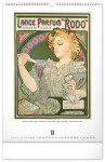 Nástěnný kalendář 2027 Notique Alfons Mucha, 33 × 46 cm