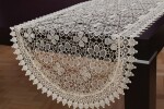 DumDekorace Oválný krajkový ubrus béžový Šířka: 50 cm | Délka: 100 cm