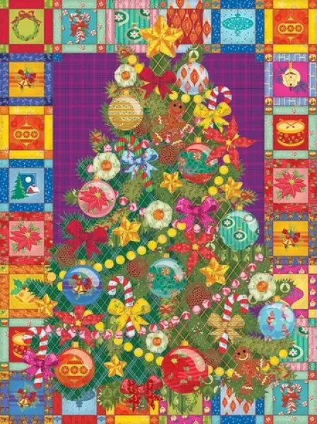 COBBLE HILL Puzzle Vánoční stromek na přikrývce XL