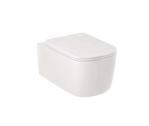 KLUDI - Resa S Závěsné WC se sedátkem SoftClose, Rimless, Spiralflush, lesklá bílá 27WCSET43