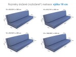 MABO Matrace s rozkládacím opěradlem - výška 18 cm ROZMĚR: 100 x 200 cm - ATYP