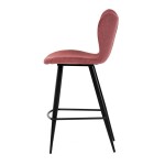 Židle barová, červená látka, černá podnož