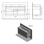 SAPHO - MEDIENA umyvadlová skříňka 117x50,5x48,5cm, bílá mat/bílá mat MD120