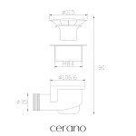 CERANO - Sifon sprchové vaničky - flexi - 90mm - DN40 - krytka bílá matná CER-479164