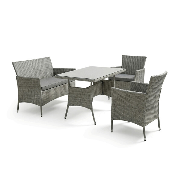 Zahradní sestava 100x60x69cm, polyratan, šedá, AZS-A1442 GREY