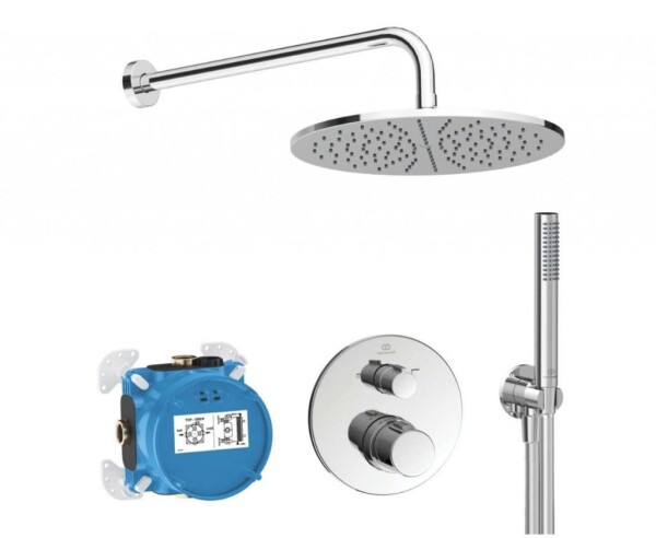 IDEAL STANDARD - CeraTherm Sprchový set s termostatem pod omítku, s tělesem, průměr 30 cm, chrom A7573AA