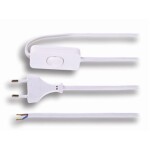 Solight flexo šňůra, 2x Kabel FLEXO s vypínačem bílý 2x0,75mm 3m