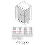 CERANO - Sprchový kout Antelo L - L/P - 6 mm - chrom, transparentní sklo - 88x40 - otočný CER-666871