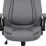 Kancelářské křeslo, houpací mechanismus, šedá ekokůže, KA-G301 GREY