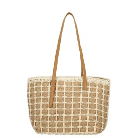 Stylová letní dámská kabelka na rameno Summerday, tmavě béžová