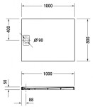 DURAVIT - Stonetto Sprchová vanička 100x80 cm, bílá 720147380000000