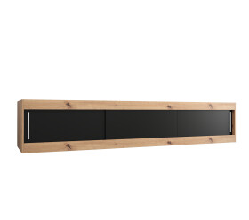 Nástavec na skříň Abi Barva korpusu: Dub artisan, Rozměry: 250 cm, Dveře: Černá