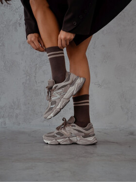 Milena ponožky 0200-184 Two Stripes 37-41 hnědá 37-41