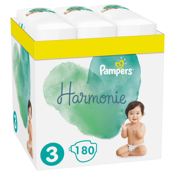 Pampers Harmonie Velikost 3, 180 Plenky, 6kg-10kg