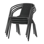 Zahradní židle, kov, plast, černá, AZC-H1001 BK