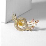 Exkluzivní perlová brož Swarovski Elements Rachel, Žlutá