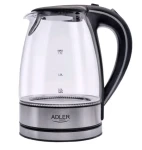 Adler AD 1225 stříbrná / Rychlovarná konvice / 2200W / 1.7 L / sklo (AD 1225)