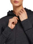 ICEBREAKER Wmns 200 Realfleece Descender LS Zip Hood, Jet Heather/Black/Cb velikost: L