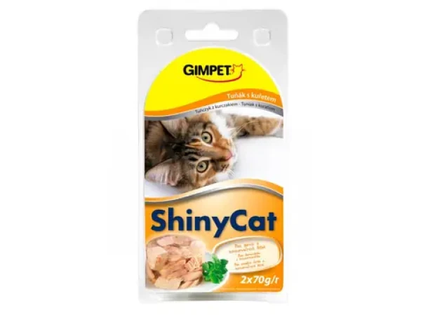 GIMBORN Gimpet ShinyCat tuňák+kuřecí konzerva 2x70g (4002064413488)