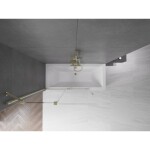 MEXEN/S - Velar Dvoukřídlá posuvná vanová zástěna 130 x 150, transparent, zlatá 896-130-000-01-50