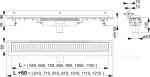 Alcadrain Podlahový žlab s okrajem pro perforovaný rošt a s nastavitelným límcem ke stěně, svislý odtok APZ1104-750 APZ1104-750
