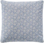 Ib Laursen Povlak na sedák Agathe Light Blue / flowers 45 x 45 cm, modrá barva, textil