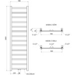 MEXEN - Bolt otopný žebřík/radiátor 1800 x 500 mm, 460 W, černá W126-1800-500-00-70