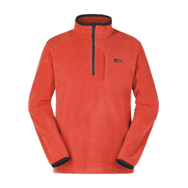 PICTURE M Weavy Grid 1/4 Zip, Fiery Red velikost: L