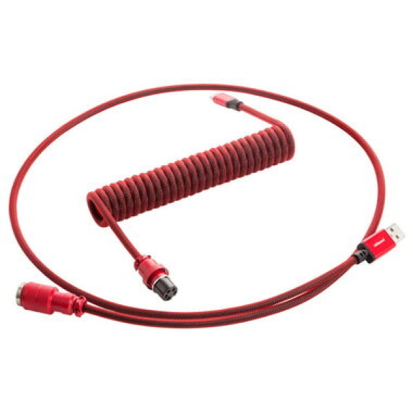 CableMod PRO Coiled Keyboard Cable USB-C - USB-A 1.5m Republic Red / Kabel pro klávesnici (CM-PKCA-CRAR-KR150KR-R)