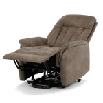 Polohovací křeslo, elektrické zabudované ovládání, hnědá, látka vintage, TV-Q8575 BR3