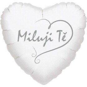 Balónek srdíčko bílé Miluji Tě stříbrný tisk balonky.cz Balónek srdíčko bílé Miluji Tě stříbrný tisk balonky.cz