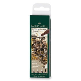 Popisovač Faber-Castell Pitt Artist Pen sada 4 ks, S, F, M, B, sepia