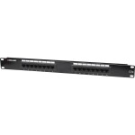 Intellinet 24-Port Cat6a Patchpanel geschirmt 1HE Kabeleinführung 90° abgewinkelt schwarz 24 portů patch panel 483 mm (1