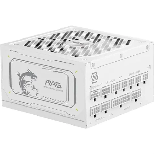 MSI MAG A1000GL PCIE5 bílá / 1000W / 135mm / ATX3.1 / aktivní PFC / 80PLUS Gold (306-7ZP9B51-CE0)