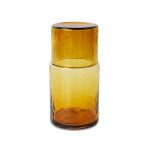 HK living Karafa Tube Amber 800 ml, oranžová barva, sklo