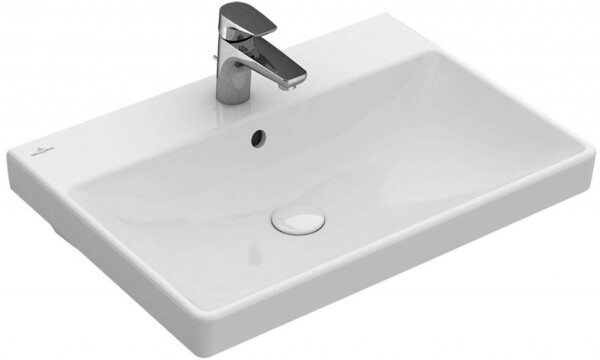 VILLEROY & BOCH - Avento Umyvadlo nábytkové 65x47 cm, s přepadem, otvor pro baterii, CeramicPlus, Stone White 415865RW