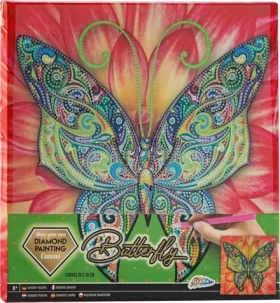 GRAFIX Diamantové malování na rámu Motýl 30x30 cm
