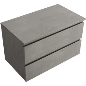 CERANO - Koupelnová skříňka Carole + deska pod umyvadlo Navira Slim - 18 mm - betonově šedá - 100x49,8x46 CER-8050BD82982